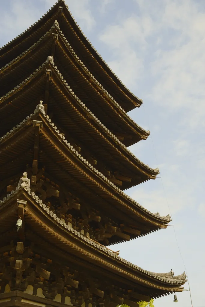 Détail de la pagode de Yasaka et de ses toits superposés, Kyoto